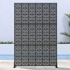 PexFix 72 in. x 47 in. Outdoor Privacy Rectangle Screen Galvanized Steel Panel Divider in Black