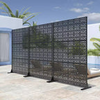 PexFix 72 in. x 47 in. Outdoor Privacy Rectangle Screen Galvanized Steel Panel Divider in Black
