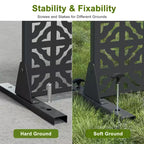 PexFix 72 in. x 47 in. Outdoor Privacy Rectangle Screen Galvanized Steel Panel Divider in Black