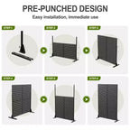 PexFix 72 in. x 47 in. Outdoor Privacy Rectangle Screen Galvanized Steel Panel Divider in Black