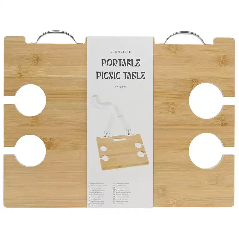 Sunnylife: Portable Picnic Table - Le Weekend Natural - Bamboo Snack Stand