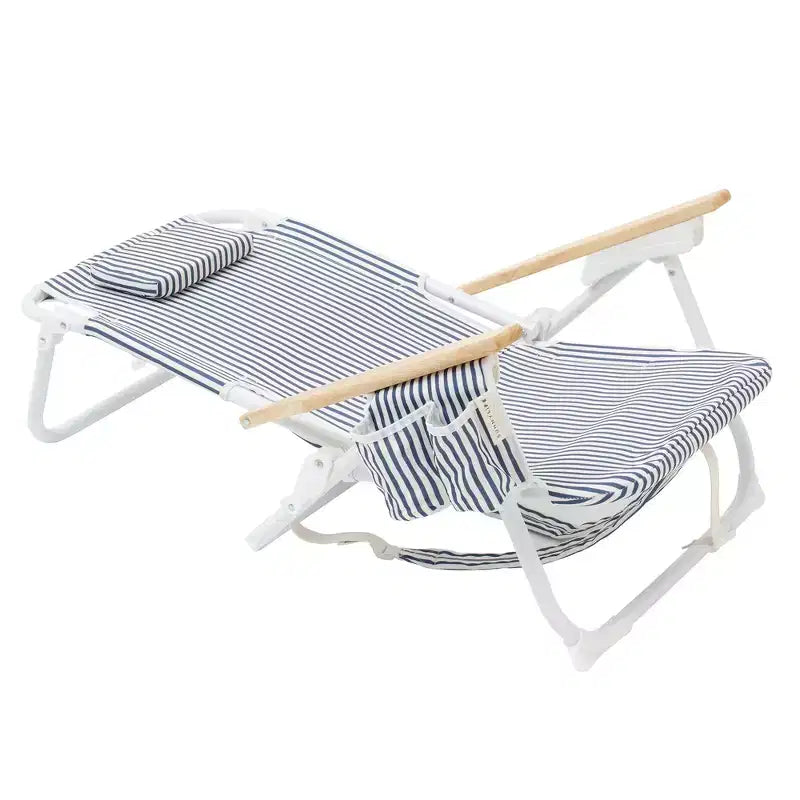Sunnylife Luxe Beach Chair - The Resort Coastal Blue-Fabric Lounger, Cooler Bag