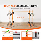 VEVOR Freestanding Kayak Storage Rack, Kayak Stand for 4 Kayak Canoe Paddleboard with Padded Arms and Adjustable Width, 220LBS Max Load
