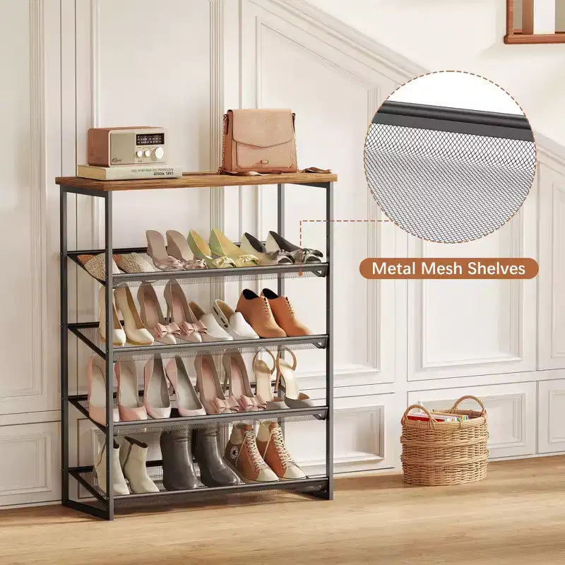 SUGIFT 5 Tier Shoe Rack Organizer for Closet Entryway with Storage Shelves