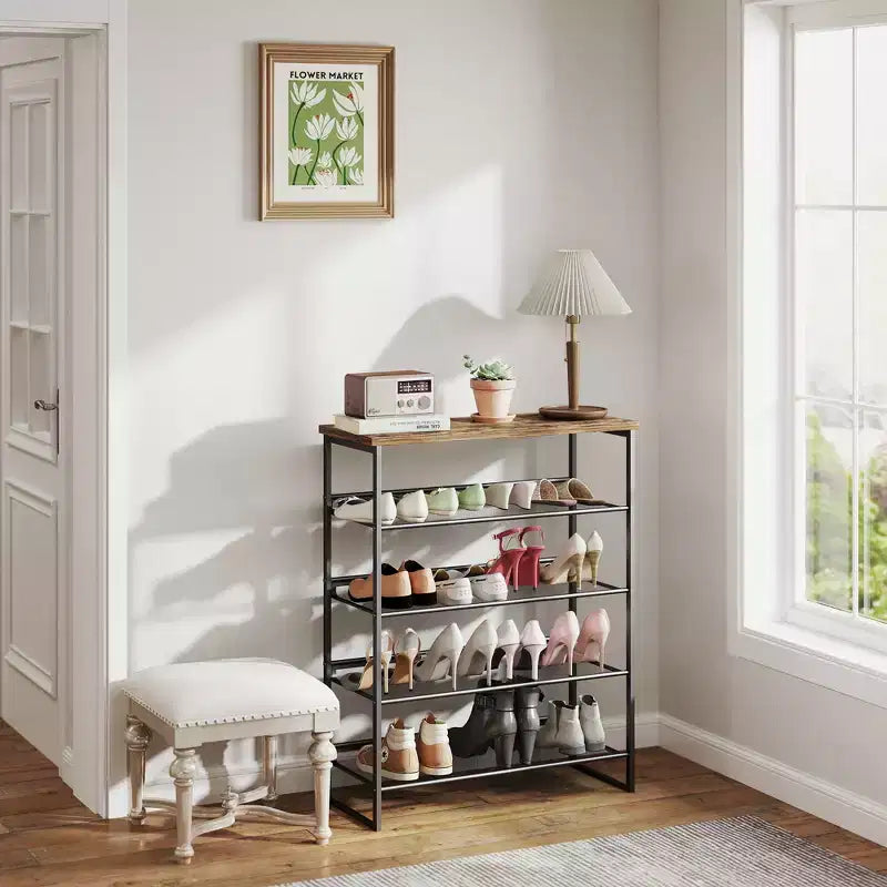 SUGIFT 5 Tier Shoe Rack Organizer for Closet Entryway with Storage Shelves