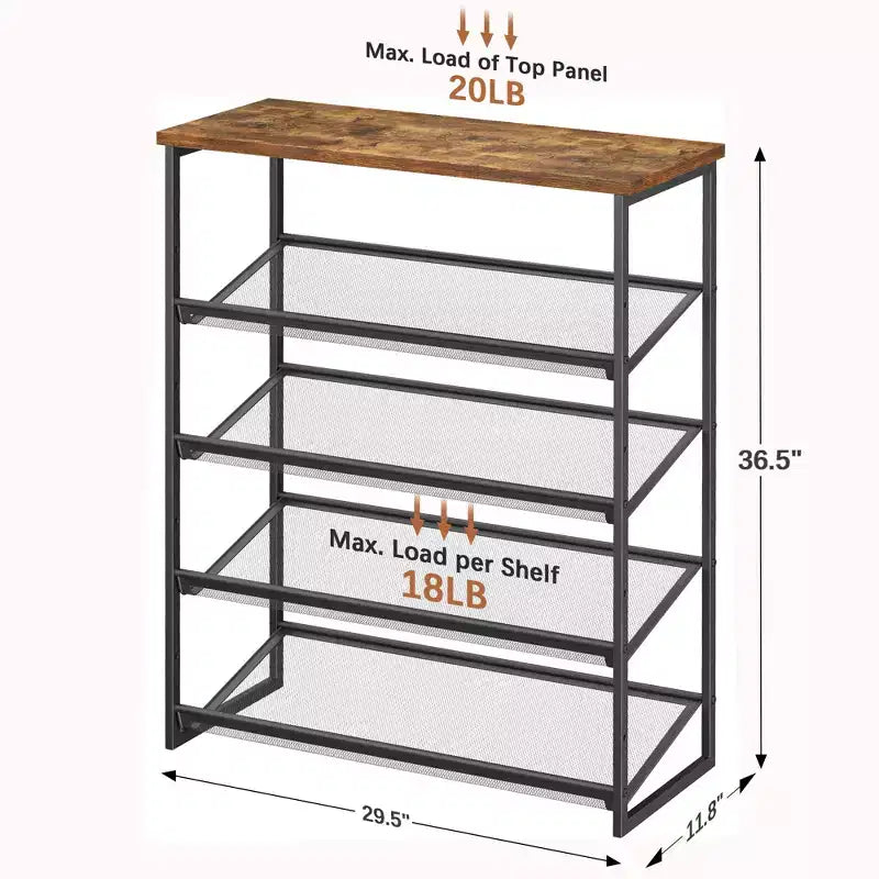 SUGIFT 5 Tier Shoe Rack Organizer for Closet Entryway with Storage Shelves