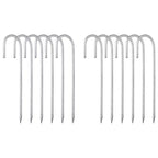 Unique Bargains Galvanized Steel Anti-Rust Durable Sturdy Garden Stake 12 Pcs