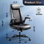 Ergonomic High Back Office Chair, Adjustable Flip-up Armrests Desk Chair with Lumbar Support and Thick Headrest