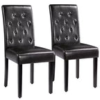 Yaheetech Set of 4 Button Tufted Faux Leather Dining Chairs for Home, Restaurants, Cafe