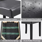 Yaheetech Set of 4 Button Tufted Faux Leather Dining Chairs for Home, Restaurants, Cafe