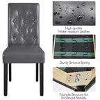 Yaheetech Set of 4 Button Tufted Faux Leather Dining Chairs for Home, Restaurants, Cafe
