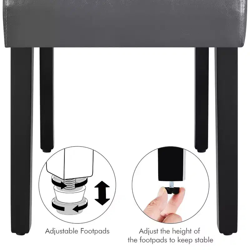 Yaheetech Set of 4 Button Tufted Faux Leather Dining Chairs for Home, Restaurants, Cafe