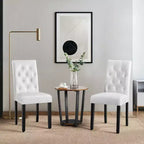 Yaheetech Set of 4 Button Tufted Faux Leather Dining Chairs for Home, Restaurants, Cafe