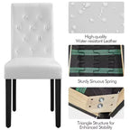 Yaheetech Set of 4 Button Tufted Faux Leather Dining Chairs for Home, Restaurants, Cafe