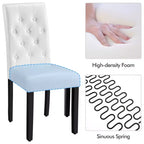 Yaheetech Set of 4 Button Tufted Faux Leather Dining Chairs for Home, Restaurants, Cafe