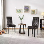 Yaheetech Set of 4 Button Tufted Faux Leather Dining Chairs for Home, Restaurants, Cafe