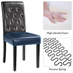 Yaheetech Set of 4 Button Tufted Faux Leather Dining Chairs for Home, Restaurants, Cafe