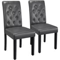 Yaheetech Set of 4 Button Tufted Faux Leather Dining Chairs for Home, Restaurants, Cafe