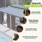 EROMMY 20 Ft. W X 12 Ft. D Outdoor Hardtop Gazebo, Double Top Galvanized Steel Roof Aluminum Sunroom