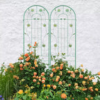 4 Pack Metal Garden Trellis 86.7 x 19.7 Rustproof Trellis for Climbing Plants Outdoor Flower Support Green