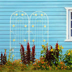 4 Pack Metal Garden Trellis 86.7 x 19.7 Rustproof Trellis for Climbing Plants Outdoor Flower Support Green