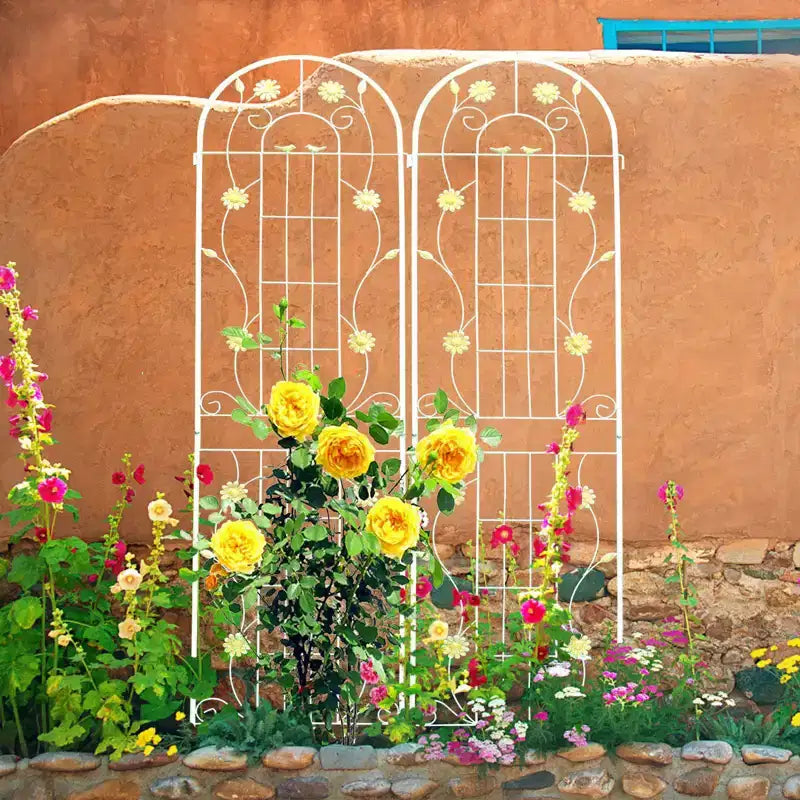 4 Pack Metal Garden Trellis 86.7 x 19.7 Rustproof Trellis for Climbing Plants Outdoor Flower Support Green
