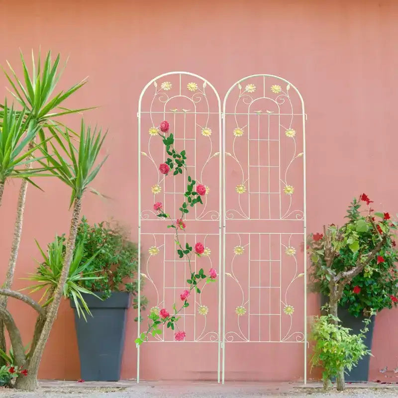 4 Pack Metal Garden Trellis 86.7 x 19.7 Rustproof Trellis for Climbing Plants Outdoor Flower Support Green