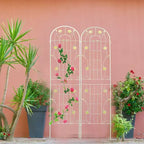 4 Pack Metal Garden Trellis 86.7 x 19.7 Rustproof Trellis for Climbing Plants Outdoor Flower Support Green