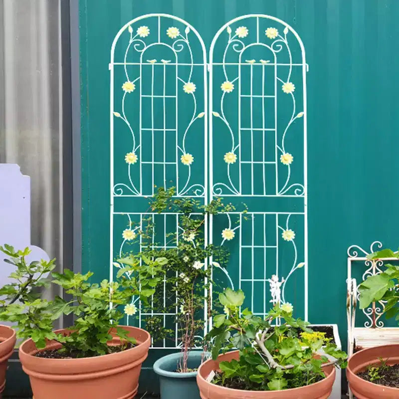 4 Pack Metal Garden Trellis 86.7 x 19.7 Rustproof Trellis for Climbing Plants Outdoor Flower Support Green