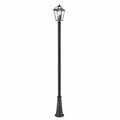 Talbot 3-Light Outdoor Post Mount Fixture - Black Aluminum, Dimmable, Wet Rated, 10 x 113.75