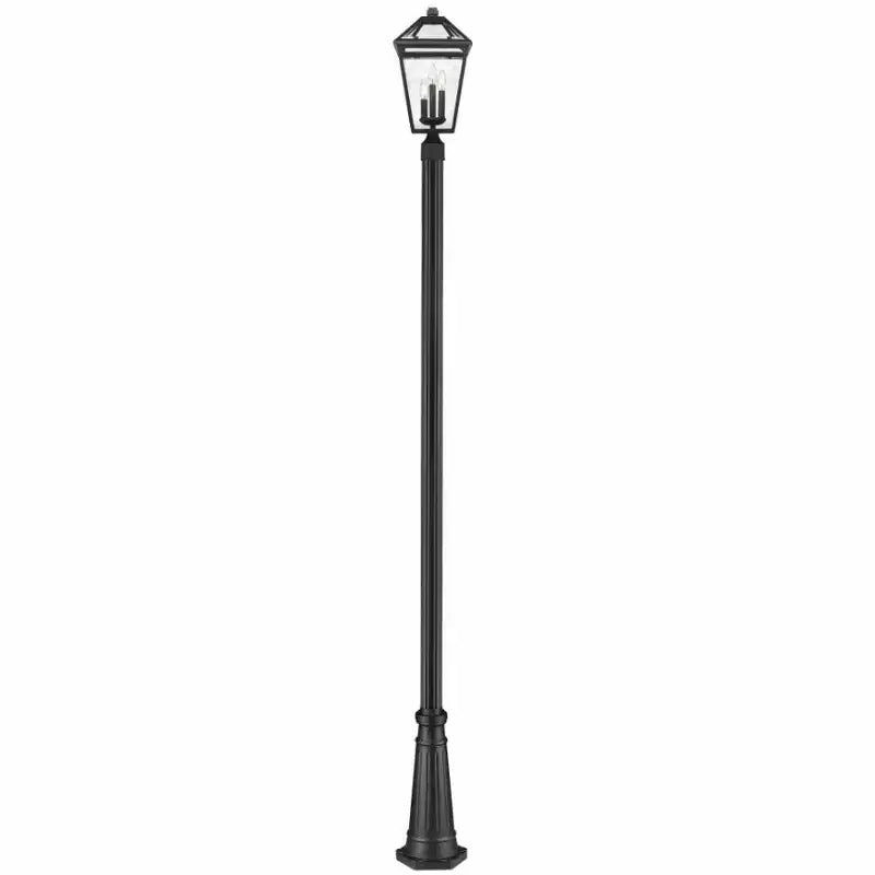 Talbot 3-Light Outdoor Post Mount Fixture - Black Aluminum, Dimmable, Wet Rated, 10 x 113.75