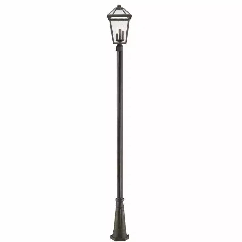 Talbot 3-Light Outdoor Post Mount Fixture - Black Aluminum, Dimmable, Wet Rated, 10 x 113.75