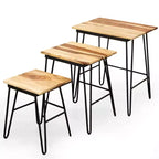 GDFStudio Bruno 3 Piece Rectangle Two-Tone Table Top Nesting Accent Table Sets