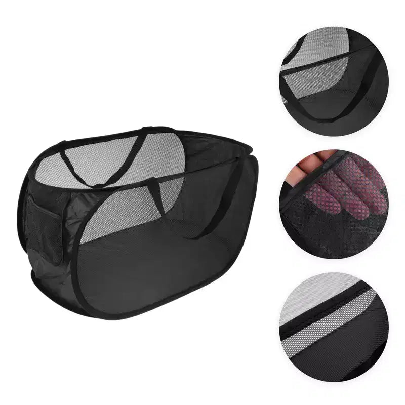 Unique Bargains Folding Single Layer Laundry Basket 22.83x14.17x14.17 1 Pc