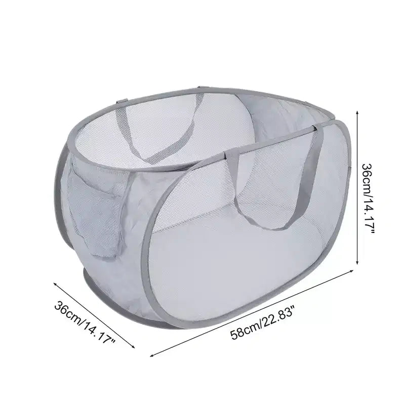 Unique Bargains Folding Single Layer Laundry Basket 22.83x14.17x14.17 1 Pc