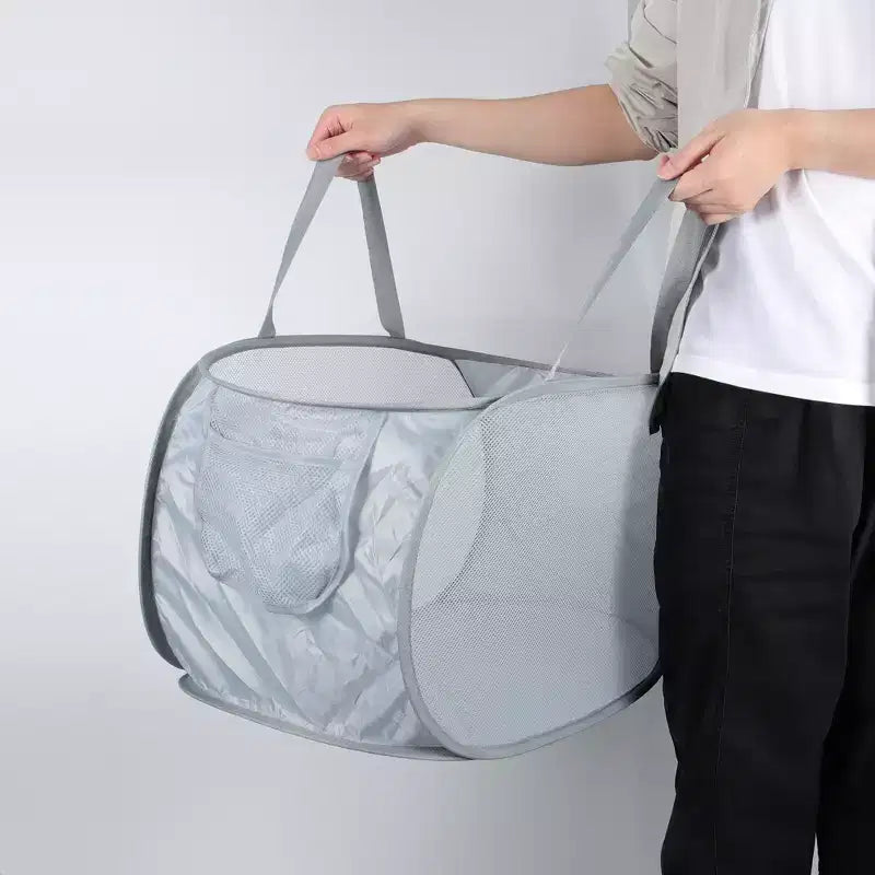 Unique Bargains Folding Single Layer Laundry Basket 22.83x14.17x14.17 1 Pc