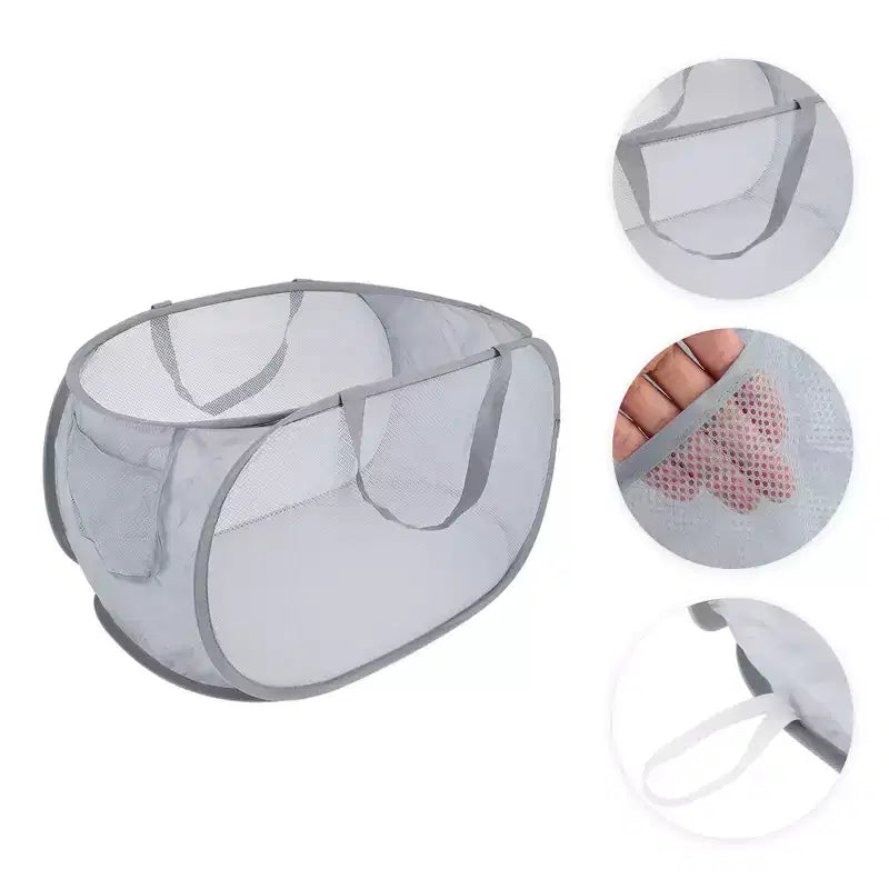 Unique Bargains Folding Single Layer Laundry Basket 22.83x14.17x14.17 1 Pc