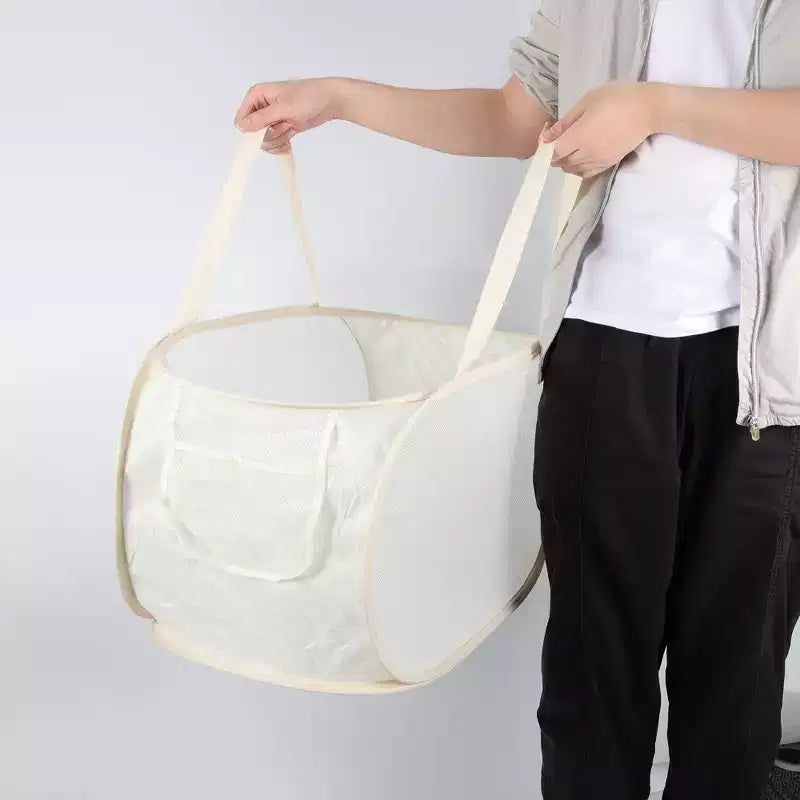 Unique Bargains Folding Single Layer Laundry Basket 22.83x14.17x14.17 1 Pc