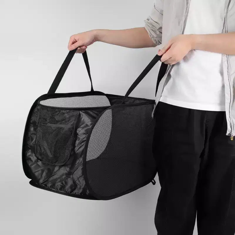 Unique Bargains Folding Single Layer Laundry Basket 22.83x14.17x14.17 1 Pc