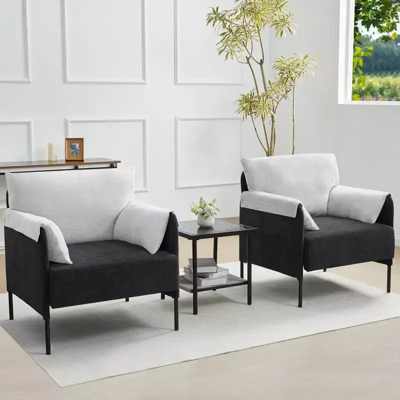 Chenille Oversized Accent Chair, Sofa Chair with Large Seat, Modern Armchair Reading Chairs for Bedroom Living Room(Set of 2