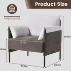 Chenille Oversized Accent Chair, Sofa Chair with Large Seat, Modern Armchair Reading Chairs for Bedroom Living Room(Set of 2