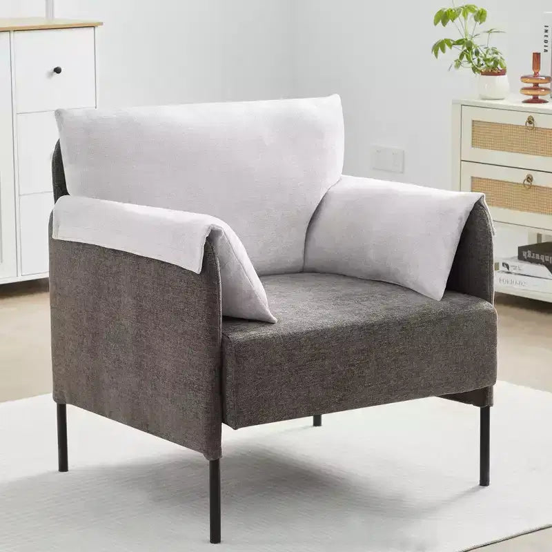 Chenille Oversized Accent Chair, Sofa Chair with Large Seat, Modern Armchair Reading Chairs for Bedroom Living Room(Set of 2