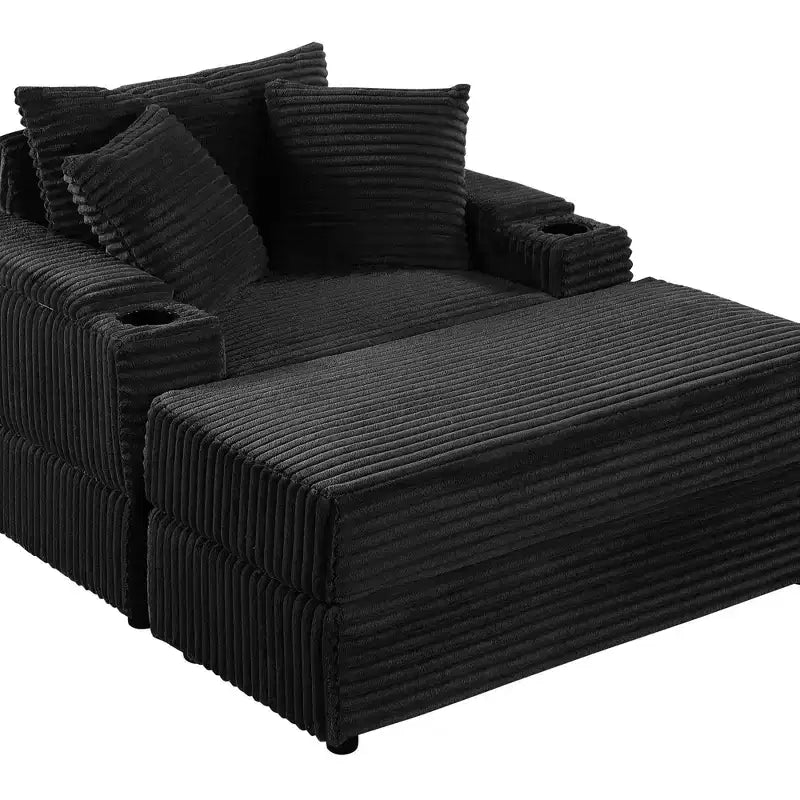sofa With 2 toss pillows and a ottoman ,Comfy Sofa- Deep Seat Couch for Living Room