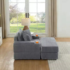 sofa With 2 toss pillows and a ottoman ,Comfy Sofa- Deep Seat Couch for Living Room