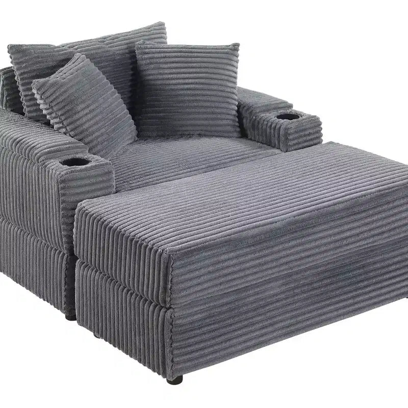 sofa With 2 toss pillows and a ottoman ,Comfy Sofa- Deep Seat Couch for Living Room
