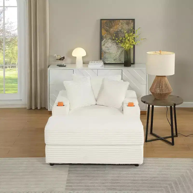 sofa With 2 toss pillows and a ottoman ,Comfy Sofa- Deep Seat Couch for Living Room