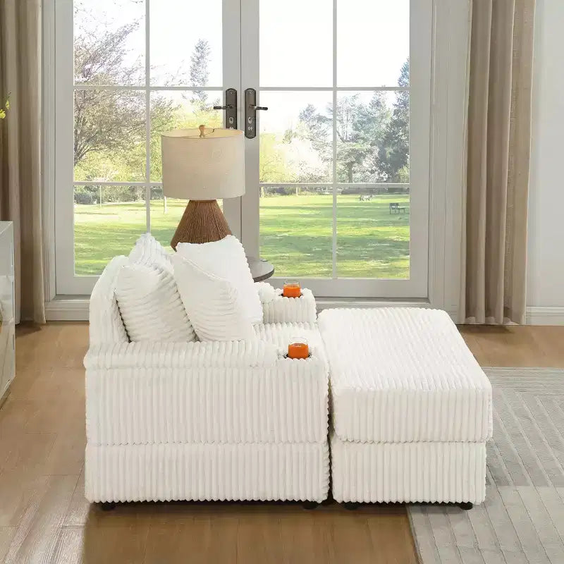 sofa With 2 toss pillows and a ottoman ,Comfy Sofa- Deep Seat Couch for Living Room