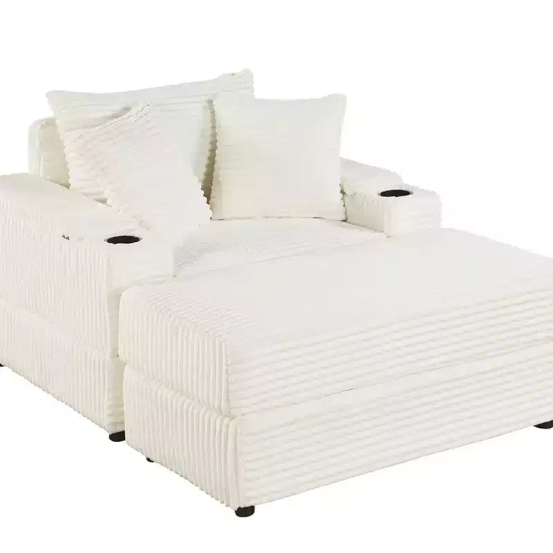 sofa With 2 toss pillows and a ottoman ,Comfy Sofa- Deep Seat Couch for Living Room