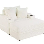 sofa With 2 toss pillows and a ottoman ,Comfy Sofa- Deep Seat Couch for Living Room
