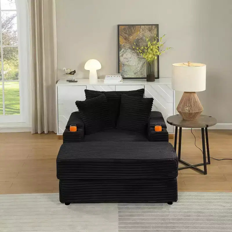 sofa With 2 toss pillows and a ottoman ,Comfy Sofa- Deep Seat Couch for Living Room